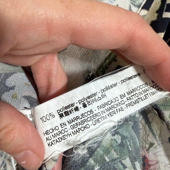 Zara Floral Shirt Midi Dress Dress Belted Tropical Cruise M - Picture 8 of 9